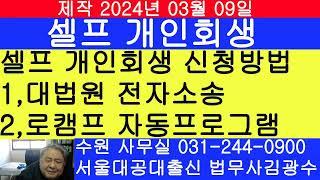 나홀로 셀프 개인회생 신청방법