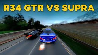  FLAMING R34 GTR  RB26 Turbo Sounds  3rd Person Drive  | Caffeine and Machine