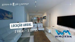 Apartamento com 3 suítes para locação anual, 138 m² em  Riviera - Módulo 8 - Bertioga/SP