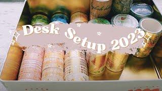 ️DESK SET UP 2023 | Trang trí bàn làm việc + Hướng dẫn "thay áo mới" cho hộp cũ️