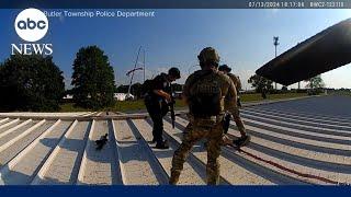 Body camera footage shows moment officer confronted Trump shooter on rooftop