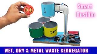 how to make Wet Dry Metal waste segregation project || Smart dustbin project using Arduino