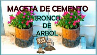 MACETA DE CEMENTO (tronco de árbol) JLBRO.ARTS