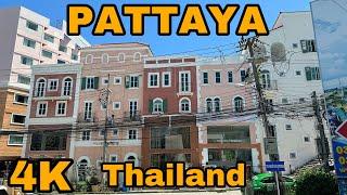 Walking tour Pattaya | Walk along Thappraya Road | From Jomtien to Pratamnak Hill | Thailand 2023 4K