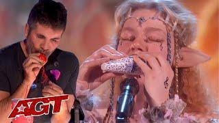 Freckled Zelda Makes Simon Cowell Play The Ocarina On Americas Got Talent