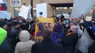 Senator Booker of NJ at a Rally in front CCA/CoreCivic detention center in Elizabeth NJ 1/29/2017
