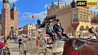 Poland - Krakow Walking Tour - Summer 2023 | 4K HDR 60 FPS with Drone Shots