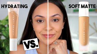 FENTY BEAUTY HYDRATING FOUNDATION VS. SOFT MATTE FOUNDATION! - TrinaDuhra