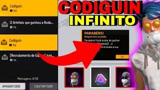 OUTRO CODIGUIN INFINITO GLOBAL PARA RESGATAR NO FREE FIRE BARBINHA GRATIS TROCA NIKE E SKINS