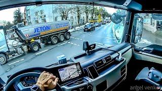 POV truck Driving MAN TGX 470 Großmarkthalle  München  to A96 Germany    cockpit view 4K