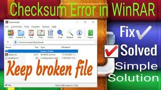 Checksum Error in WINRAR I  Fix in WinRAR Extraction I [Solved] How To Fix Checksum Errors  winrar I
