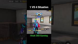 1 VS 4 Situation Free Fire  #shorts #freefire