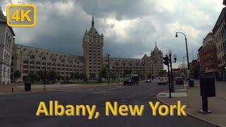 Driving in Downtown Albany, New York - 4K60fps