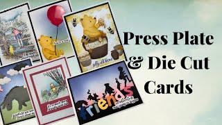 Press plate & Die cut Cards using the New Classic Pooh Collection from Spellbinders & Simple Stories