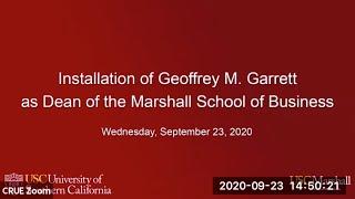 Installation of USC Marshall School of Business Dean Geoffrey Garrett