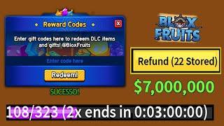 NOVO CÓDIGO + 30 CÓDIGOS DE 2X XP BELI E RESET NO BLOX FRUITS 2024 - blox fruit codes