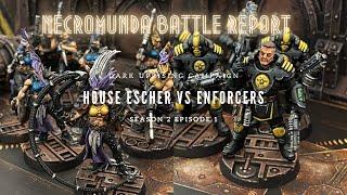 Necromunda Montage Battle Report S2E1 House Escher vs Enforcers