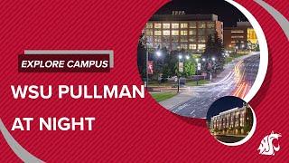 WSU Pullman at night