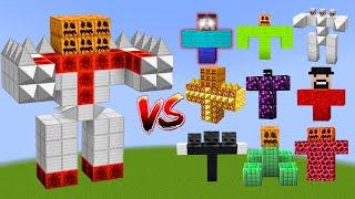 TITAN REDSTONE IRON GOLEM vs All Minecraft Bosses - Minecraft Mob Battle