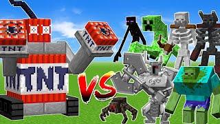 TNT golem vs All mutant mobs - Minecraft battle