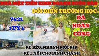 Cô7 Bán Nhà Mặt Tiền (7x21) Đối Diện Trường Học, Vừa Ở Vừa Kinh Doanh 1Tỷ3 | nhà giá rẻ bình chánh |