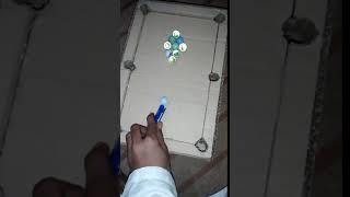 Snooker table with cardboard