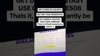 Get a free 25 with no deposit on Dabble Fantasy. Use code James08 on signup 