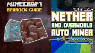 NEW 1.21 Tunnel Bore Design! Works in the NETHER AND OVERWORLD! | Minecraft Bedrock Guide 1.21!