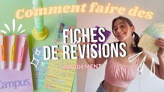 Comment Faire des FICHES DE RÉVISIONS Rapidement ? Astuces pour avoir des bonnes notes