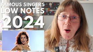 How low can they go? Famous Singers 2024 Low Notes Vocal Coach Reaction