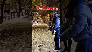 Christmas Time 2023 in Bucharest, Romania | Magical Winter Walking Tour | Night Snow