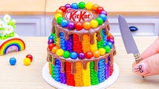 Making Rainbow KitKat Cake Decorating Ideas Miniature KitKat Chocolate Cake Recipes By Baking Yummy