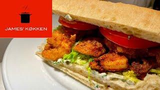 Po boy sandwich - med sprøde rejer og tatarsauce