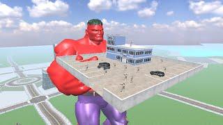 Franklin Fight Giant RedHulk in Indian Bike Driving 3D