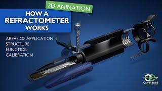 How a refractometer works - 3D ANIMATION structure, function, areas of application, calibration