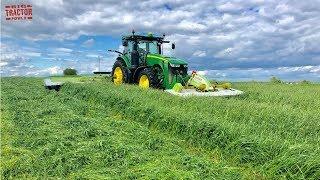 FIRST FIELD of 2020 Hay Mowing with JOHN DEERE 8245R Tractors