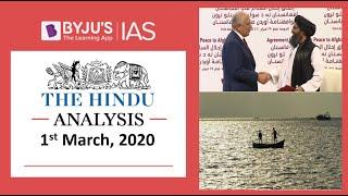 'The Hindu' Analysis for 1st Mar, 2020. (Current Affairs for UPSC/IAS)