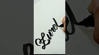 Zurek calligraphy||splatter calligraphy||brush pen calligraphy#shorts