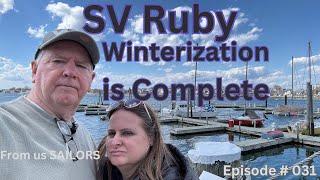 Sailing Vessel Ruby's Winterization Complete