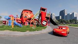 Epic Escape from The Lightning Mcqueen find EXTRA SLIDE - Story of transformation