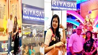 MAHA NAVAMI SPECIAL DURGA PUJO VLOG 2024 | PANDAL HOPPING | DINNER AT RIYASAT SOUTHCITY MALL KOLKATA