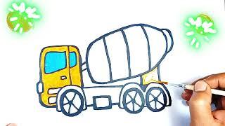 Drawing Truck Easily - Menggambar Painting  Drawing Videos  #menggambar #shorts #trukfuso #truck