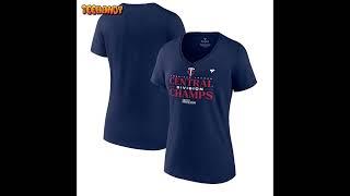 Women’s Minnesota Twins 2023 AL Central Division Champions V-Neck T-Shirt