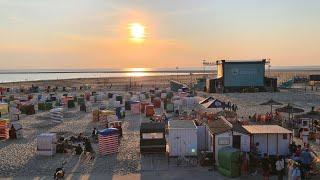 Borkum schönster Sonnenuntergang an der Promenade