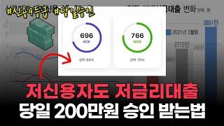 저금리대출 저신용자도 당일 200만원 승인 받는 법!