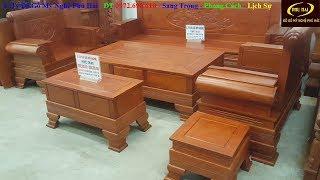 Nơi Bán BỘ BÀN GHẾ GỖ KIỂU HIỆN ĐẠI ( Bộ Sofs Gỗ Hương ) Tại Quảng Ninh
