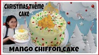 CHRISTMAS THEMED CAKE | Mango Chiffon Cake