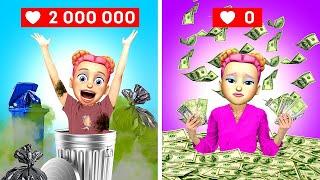 BROKE POPULAR VS RICH UNPOPULAR PRINCESS | Lucky VS Unlucky - Funny moments by La La Life Emoji