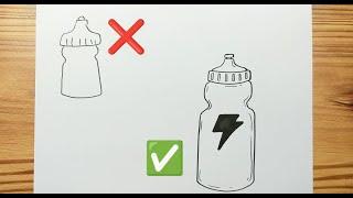 How to draw SPORT DRINK BOTTLE Easy