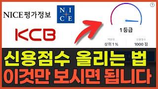 신용점수 올리는 방법, 이 영상만 보시면 됩니다! #단기간에 신용점수 올리는법 #신용점수 관리법 #신용점수 평가기준 #나이스 #kcb
